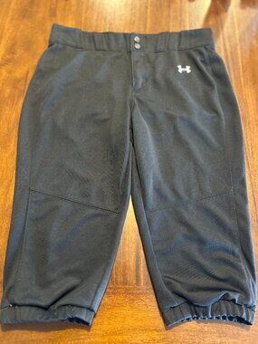 Under Armour Black Softball Baseball Knicker Pants Size Large Athletic